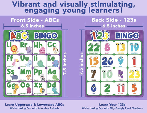 123 2 4 Party Hearty Alphabet and Number, ABC and Bingo Board Game for Kindergarten and Preschool Kids Learn to Read