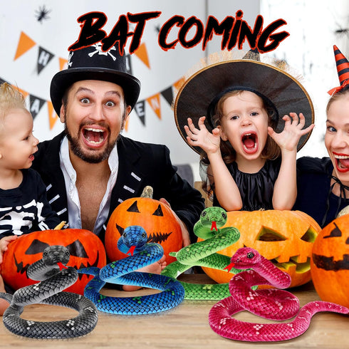 Meooeck 6 Pcs Snake Stuffed Animal, 31.5 Inch Plush Toy, Large Cobra Snake Plushies for Halloween Prank Props