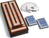 Set 3 9 Pegs2 BIVOMON Wooden Cribbage Board Game with Large Storage Area, Track Cribbage Board, Metal Playing