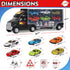 6 12 Playkidiz Car Carrier Toy Trucks for Kids - Car Transporter Toys Truck Includes Toy Cars and Accessories - Toy Car