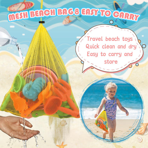 Fegalop 3 Packs Summer Collapsible Beach Toys for Toddler,Sandbox Toys for Kids Foldable Buckets with Sand