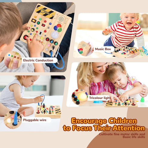 1-3 v4) Sumsoltic Busy Board,Montessori Toys for Year Old Boys & Girls,Travel Educational Learning Activities