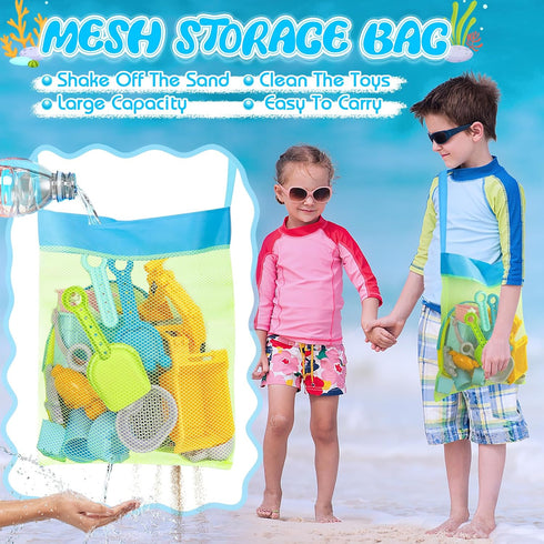 FHOZGECY 2 1 4-8 Beach Toys, Sand Toys for Kids Boys and Girls with in Construction Vehicles, Collapsible Bucket, Sand