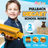 Pullback Diecast School Buses - 2 Pack Yellow Metal Toys with Write-On Surfaces - Perfect Gifts for Kids