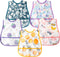 R HORSE 5Pcs Baby Bibs Set, Toddler Bibs with Crumb Catcher Pocket & Snap Button for 6-24 Months