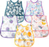 R HORSE 5Pcs Baby Bibs Set, Toddler Bibs with Crumb Catcher Pocket & Snap Button for 6-24 Months