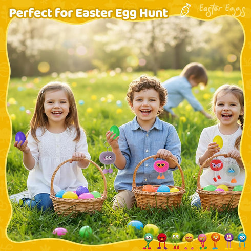 EFLSJIO 24 Pack Prefilled Easter Eggs with Kids Keychains Plush Toy Cute Keychains for Kid Boys Girls for Easter Egg