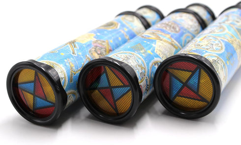 3 Pack Magic Kaleidoscope Toy for Kids Adults 3D Mirror Lens Kaleidoscope Party Favors (Blue)