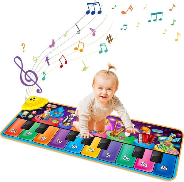 Kids Musical Piano Mats with 25 Sounds, Early Education Toys for 1-6 Year Girls Boys, Musical Playmat Carpet