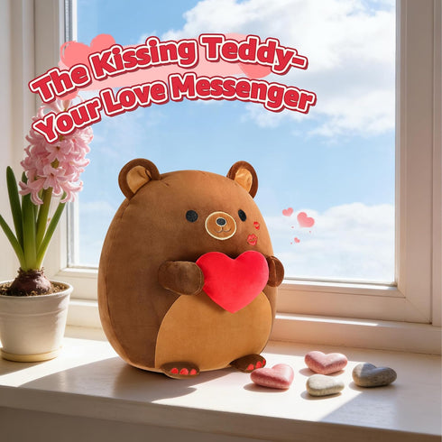 12" Onsoyours Original Bear Plush with Red Love, Cute Hugging Bear Stuffed Animal, Ultra Soft Heart Plush Toy Valentine