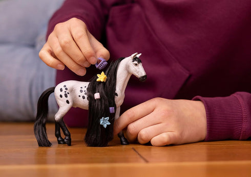 Schleich Horse Club Sofia's Beauties, Knabstrupper Stallion Beauty Horse with Brushable Hair, 8pc Styling Figurine