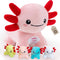Axolotl Stuffed Animals, Mommy Axolotl Plush with Baby, 5 Pcs Plush Toy