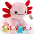 Axolotl Stuffed Animals, Mommy Axolotl Plush with Baby, 5 Pcs Plush Toy