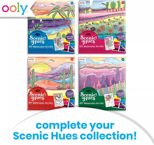 Ooly Scenic Hues D.I.Y. Watercolor Art Kit, Desert Getaway 17 PC Set