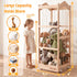 KUQAZ 3 1 (16L''x17W''x48H") Stuffed Animal Storage - in Wooden Stuffed Animal Organizer with Wheels, Extra Large