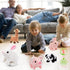 Hopearl Walking Piggy Pet Interactive Crawling Piglet, Electronic Plush Toy for Toddlers, Pink 8''