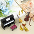 Dollhouse Miniature Musical Instrument Set in 1:12 Scale, Includes Violin, Piano, Trumpet, and Guitar
