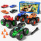 TOPMVP 8 Pack Monster Trucks & Die-cast Metal Cars Toy Set, Powered Push