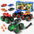 TOPMVP 8 Pack Monster Trucks & Die-cast Metal Cars Toy Set, Powered Push