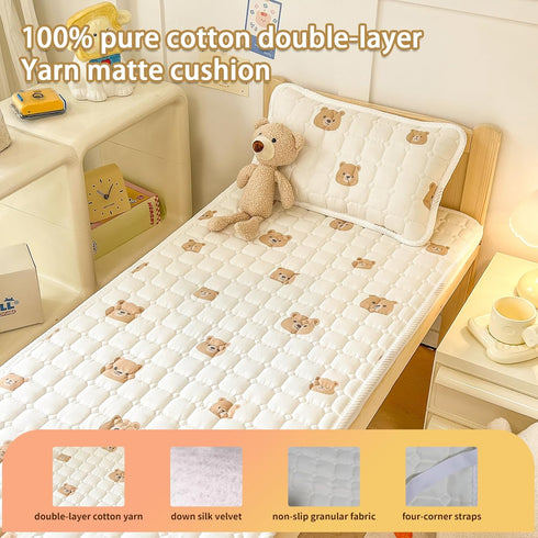Corzhab 100% Baby Crib Mattress Cover Protector, Toddler Mattress Cotton Mini Baby Mattress Protector Cushion,Toddler