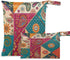 Haskirky Tribal Patchwork Kantha 2 Pcs Cloth Diaper Wet Dry Bags,Waterproof and Washable