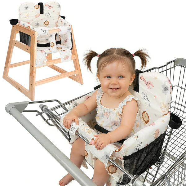 BeesMith Baby Shopping Cart Seat Cover Padded Shopping Cart Seat for Baby, High