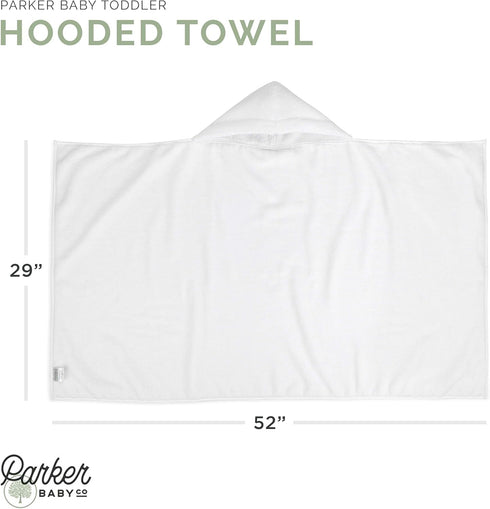 100% Parker Baby Co. Premium Soft Ring Spun Cotton Hooded Toddler and Kid Bath Towel Plush Towel with Hood for Toddlers