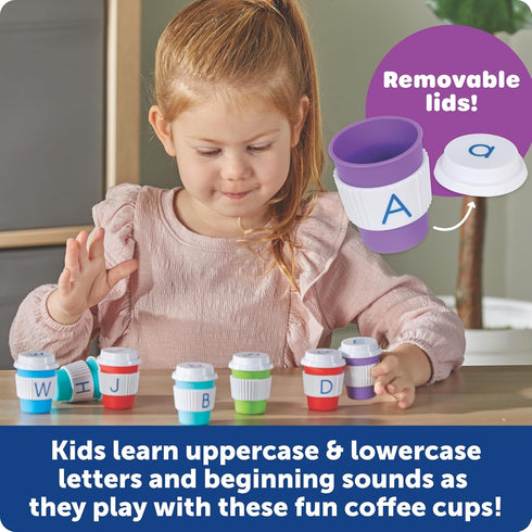 Learning Resources Alphabet Coffee Cups - ABC Toys, Phonics Practice, Reading Readiness, Language Development, Letter