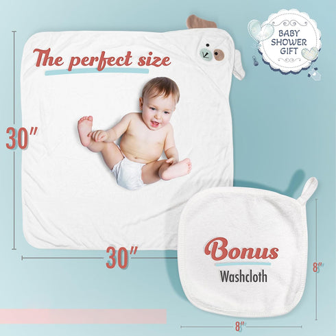 35 35 Inches, Baby Towels with Hood - Soft, Absorbent Viscose Made of Bamboo, Extra Large x for Newborns, Infants, Boys
