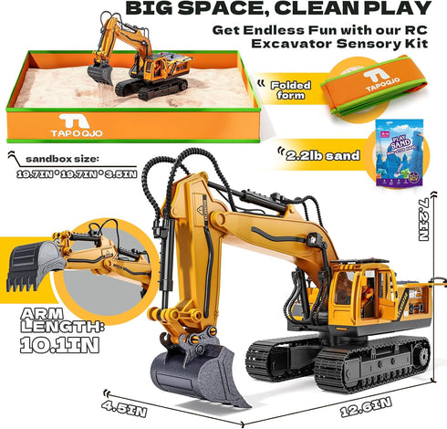 3 4 5 6 7 8 15 2.2 lb 4-6 RC Excavator Toys for Year Old Toddler Boys, Channel Remote Control Construction Toys