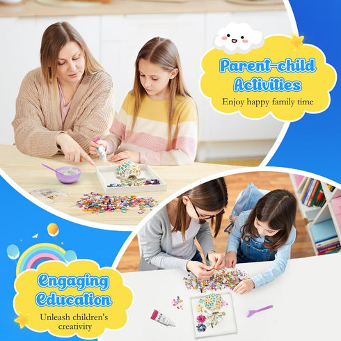 DIY Vase Mosaic Painting Kit, DIY Mosaic Arts and Craft Kits with Vase Flower Mosaic Accessories, Handmade Sticker
