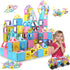 124PCS 3 4 5 6 7 8+Year Set Magnetic Tiles Toys for Old Boys Girls Upgrade Macaron Castle Blocks Building for Toddlers
