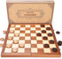 VAMSLOVE 14inch Checkers Folding Wooden Game Set, Classic 8x8 Checkerboard with Pieces Storage Slots (Instructions