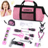URASISTO 22-Piece Kids Tool Set with Storage Bag, Pink Junior Real Hand