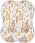 Flradish 4 Pack Cute Cartoon Chickens Muslin Baby Burp Cloths & Bibs Set