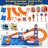 3-5 2-4 59PCS Set 2 Toddler Puzzle Race Cars Track Toys for Kids Age Years, Puzzles Car Track Includes Cars and Road