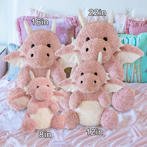 Little Flying Dragon, Cute Stuffed Animal Plush Toy, Adorable Soft Dragons Gift for Kids (Pink, 7.87in)