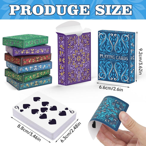 Wkchxd 12 Pack, 6 (12) Playing Cards Decks of Cards, Poker Size Standard Index Deck in Unique Colors, Playing Cards