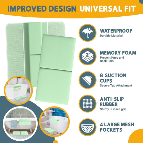 Elbow Set, 2-Inch Bath Kneeler and Rest Pad Thick, Memory Foam, Water-Resistant Mat Baby Bath Time Essentials Cushion