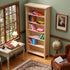 1:12 Scale Dollhouse Bookshelf, Doll House Model Storage Cabinet Wooden Miniature Bookcase Unfinished for Mini Book