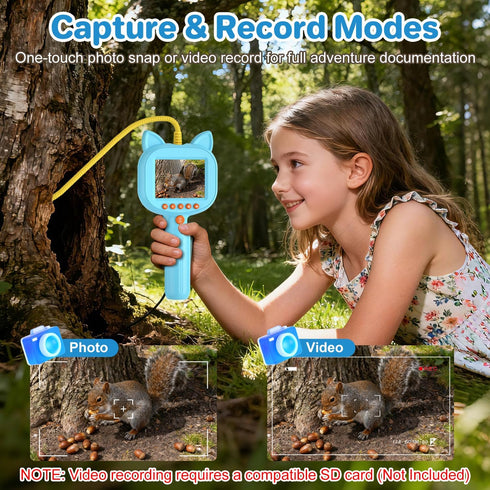 wxnlo 1920P 2.8" 3-12,Stocking Kids Borescope Toy with Light, HD Endoscope Snake Wildlife Camera with LCD, STEM