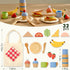 Set, 32 Playset 3+ PairPear Wooden Play Food Pcs Pretend Play Kitchen & Picnic with Carry Bag, Play Kitchen Accessories