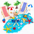 LHSYFBZ 36 Pcs Beach Miniature Dollhouse Decoration, Beach Cake Decorations, Umbrella Palm Chair