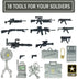 United States Army Recon Platoon Playset with 3 Military Action Figures, Mini Weapons & Accessories - Toy Soldiers for Kids 3+