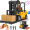 RC Forklift Truck 2 in 1 Transform Lift Fork & Hook, 11 Channel Remote Control Forklift, 2 Battery, Kids Toy Gift 6+