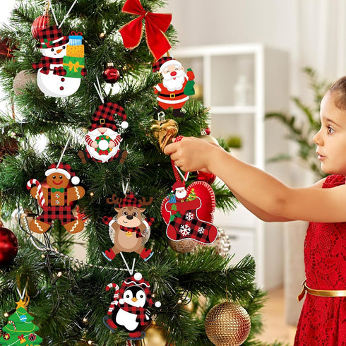 24 3-12 Funrous Pcs Christmas Crafts Kits for Kids Xmas DIY Hanging Ornaments for Christmas Trees Make Your Own Crafts