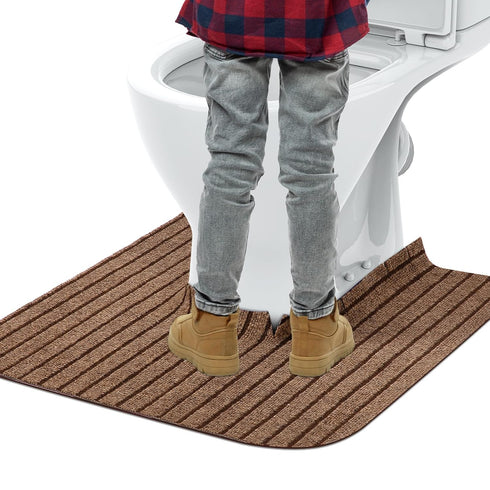 HBGOTL Commode Washable(4 Pack,Brown) Round Potty Training Mats for Boys, Toilet Training Mats, Potty Training Toilet