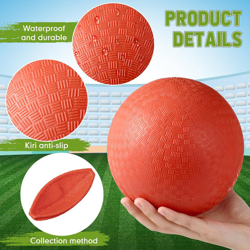 24 Pcs 6 Inch Colorful Dodgeball Playground Balls, Inflatable Kickballs for Kids & Adults, Sports Party Supplies
