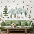 Mountain Wall Decals Large Pine Tree Wall Decals Peel and Stick Forest Tree Deer Birds Woodland Animal Decal Mountain