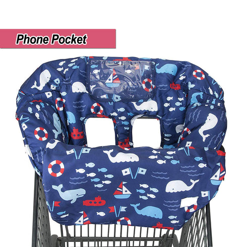 MURPHYfine 2-in-1 Shopping Cart Cover for Baby- - Foldable Portable Seat with Bag for Infant to Toddler - Compatible